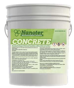 Nanoter Concrate on tugevdatud pinnaga väga õhuke soojustusmaterjal.